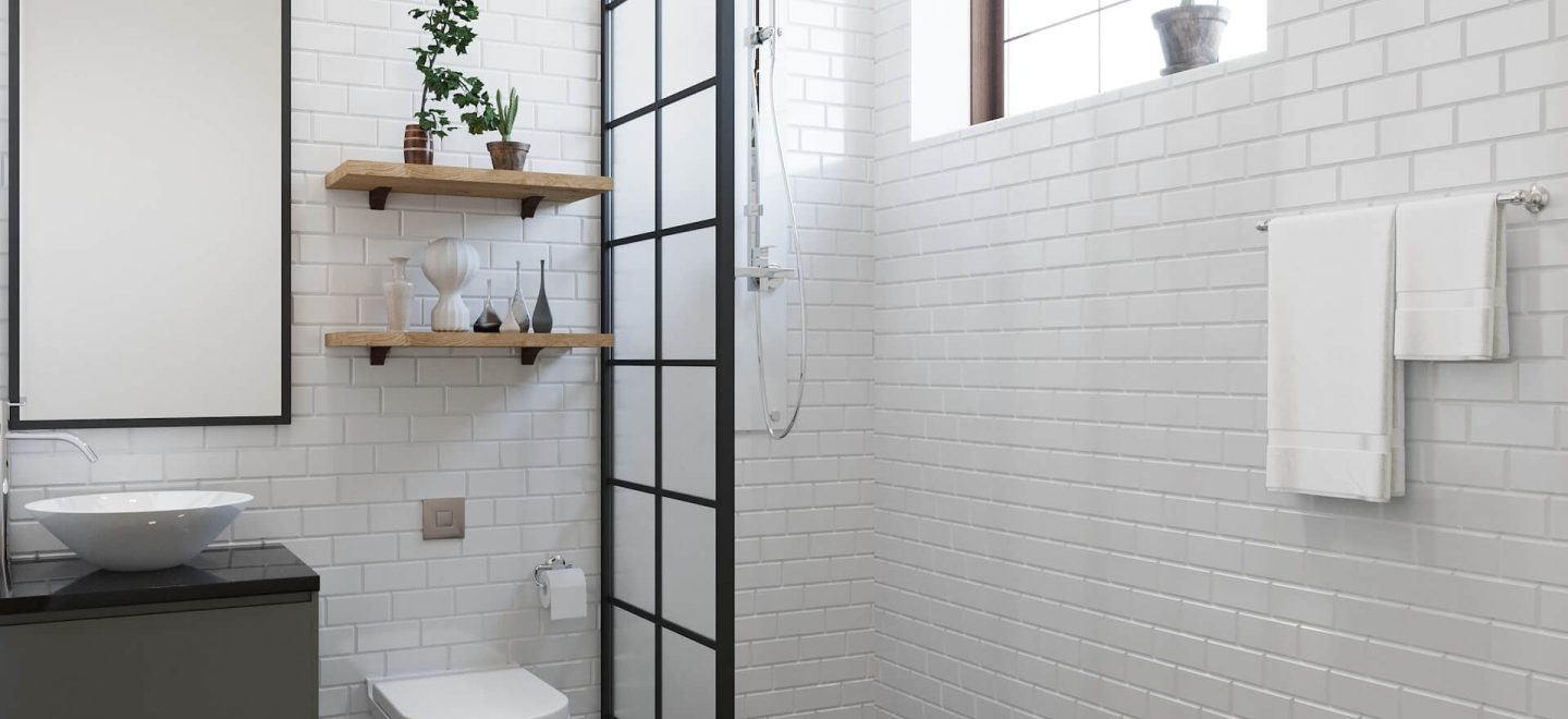 White bathroom, Windowed shower, and white sink basin and toilet - K4 Kitchens Trowbridge